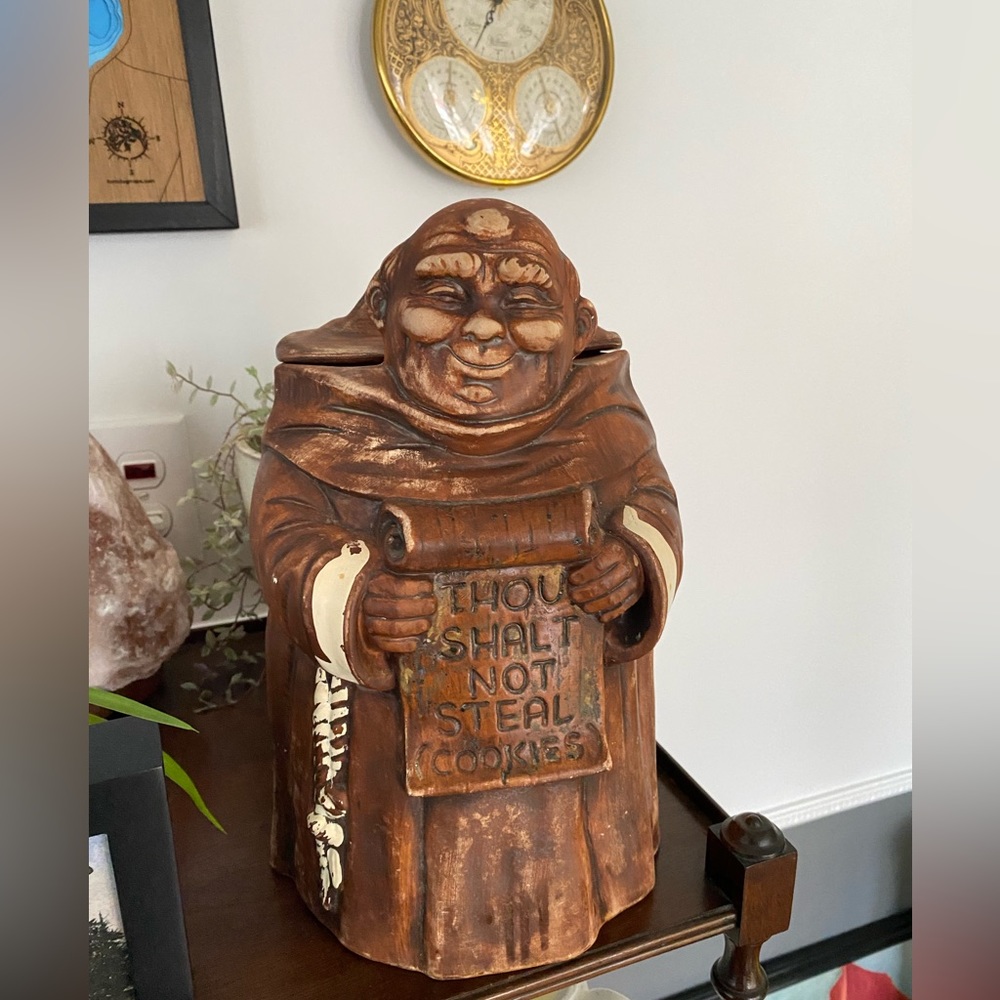 TreasureCraft Cookie Jar Friar with Scroll